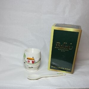 Belleek Connemara Egg Cup And Spoon